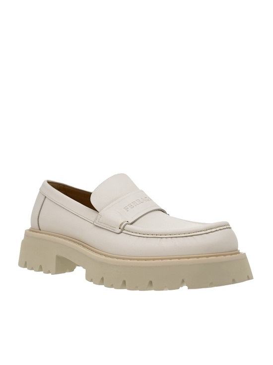 Salvatore Ferragamo Fergal Loafers Off White Leather Size 11 New main image 4